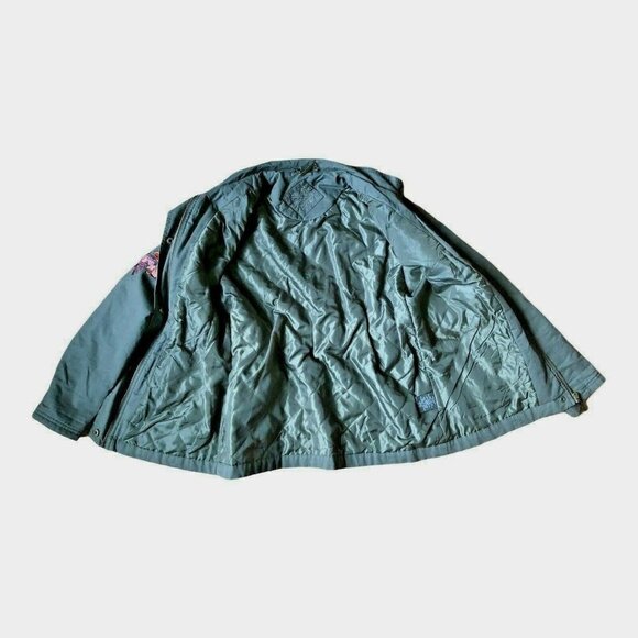 Jou Jou Girl Embroidered Flower Green Cargo Jacket - Picture 3 of 6